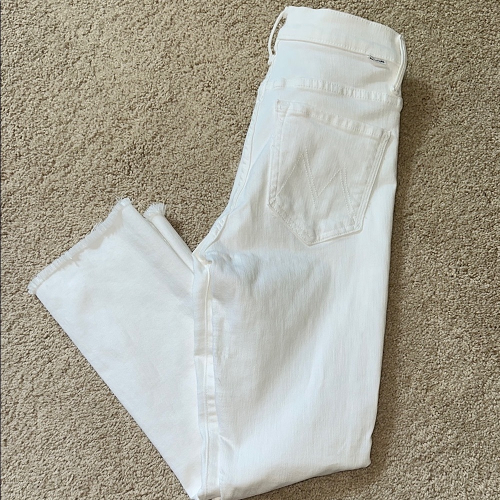 MOTHER White Insider Crop Step Fray - worn once!!